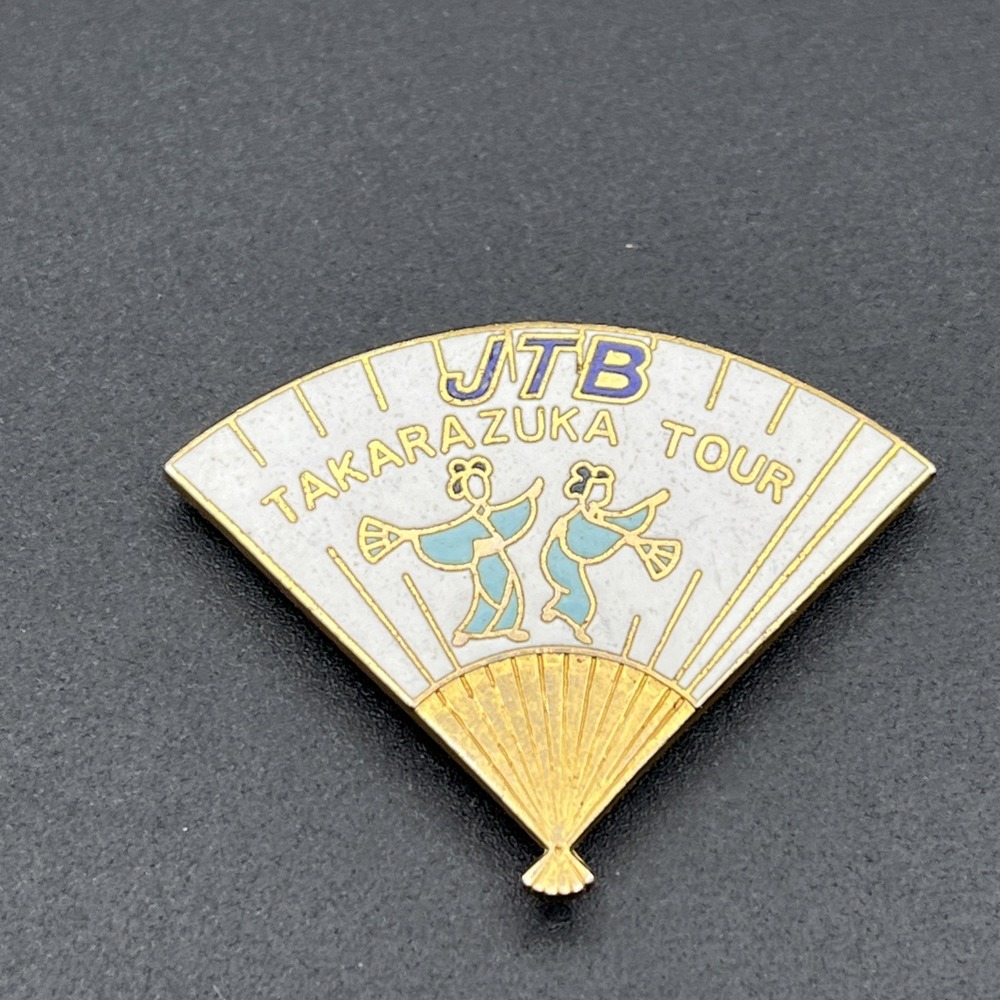Japan Travel Bureau Takarazuka Tour All-Female Troupe Japanese Fan Lapel Hat Pin